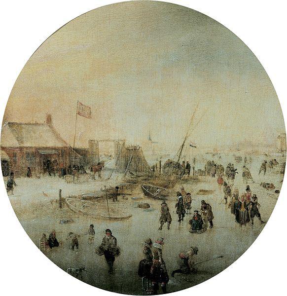 Hendrick Avercamp Winter landscape with skates and people playing kolf oil painting image